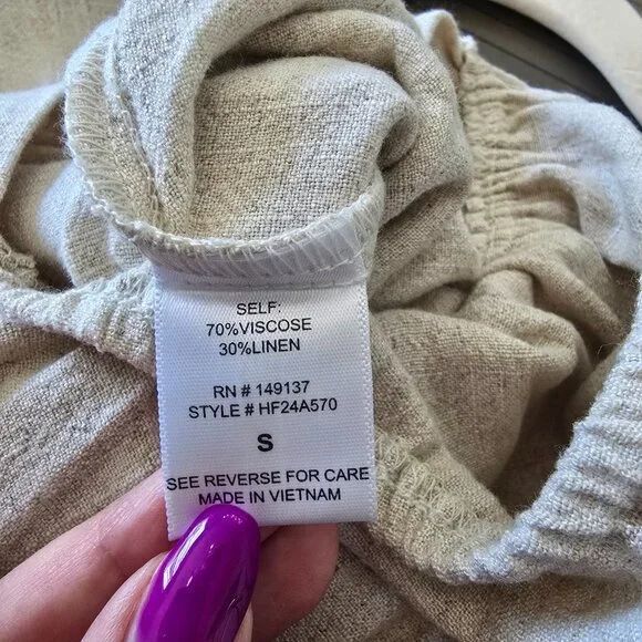 HYFVE - Neutral Puff Sleeve Wide Leg Jumpsuit - Size Small - Picture 6 of 13